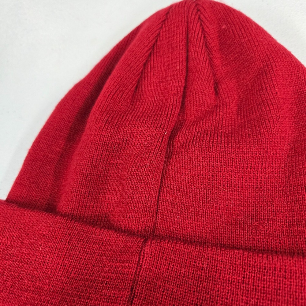 DC Shoes Men Hat One Size Red Beanie Knit Acrylic Logo Patch Adult Casual - Picture 5 of 7